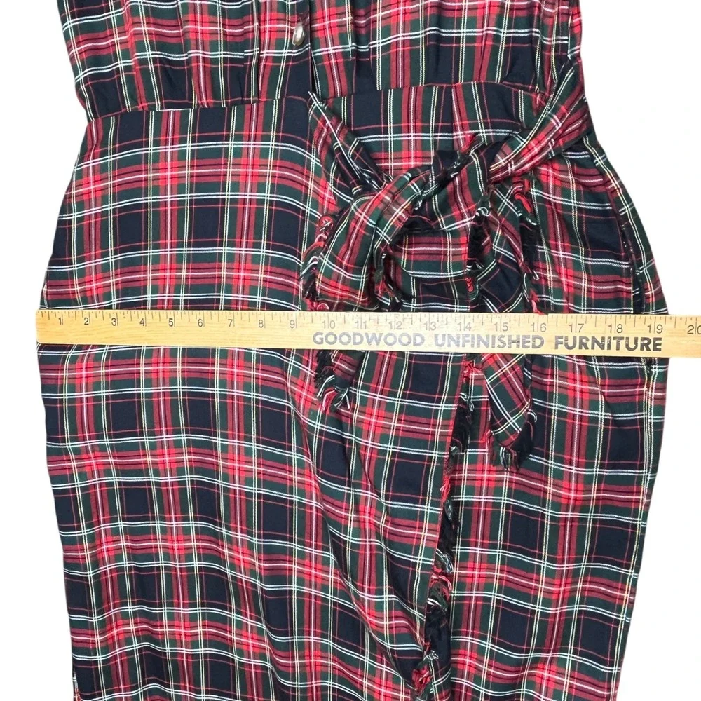 Talbots Vintage Tartan Plaid Wrap Shirt Dress Size 8 Holidays Academia Classic - Picture 7 of 16